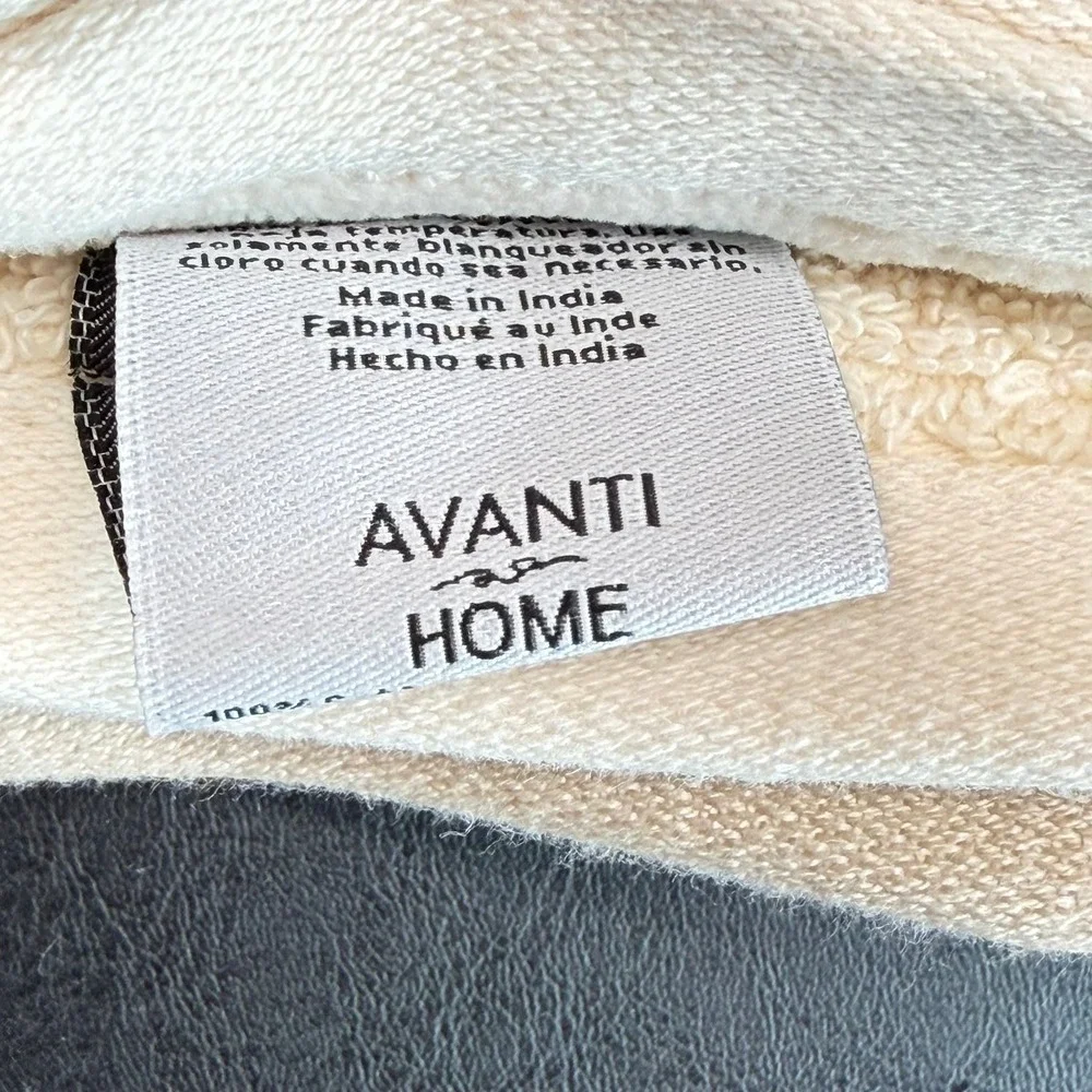Avanti Home Hand Towels 2PK Ivory Cotton Thankful Fall Embroidered
